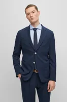 Slim-fit suit a patterned stretch-wool blend