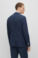 Slim-fit suit a patterned stretch-wool blend