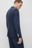 Slim-fit suit a patterned stretch-wool blend