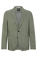 Slim-fit jacket a crease-resistant cotton blend