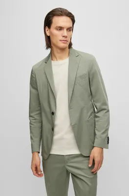 Slim-fit jacket a crease-resistant cotton blend