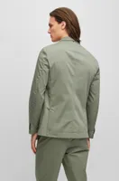 Slim-fit jacket a crease-resistant cotton blend