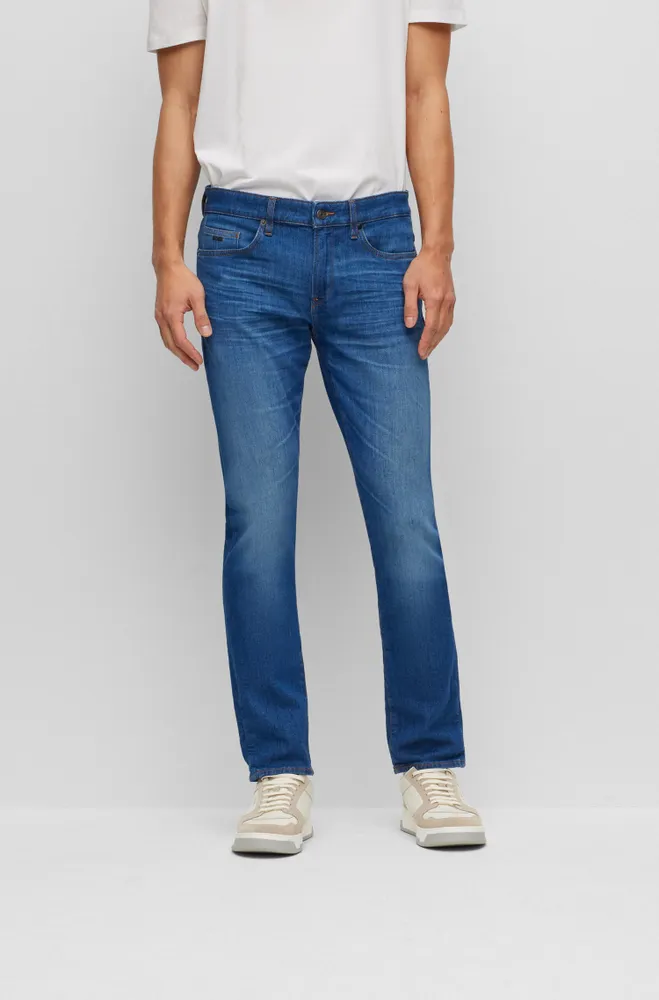 Slim-fit jeans super-soft blue Italian denim