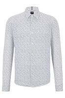 Slim-fit shirt printed performance-stretch jersey