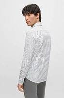 Slim-fit shirt printed performance-stretch jersey