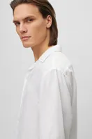 Regular-fit short-sleeved shirt with camp collar