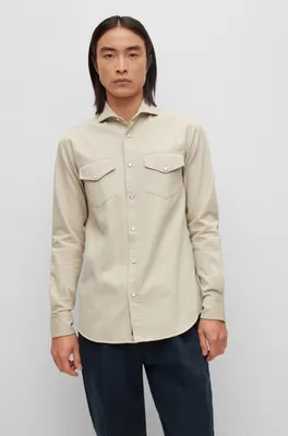 Relaxed-fit shirt Italian-made cotton twill