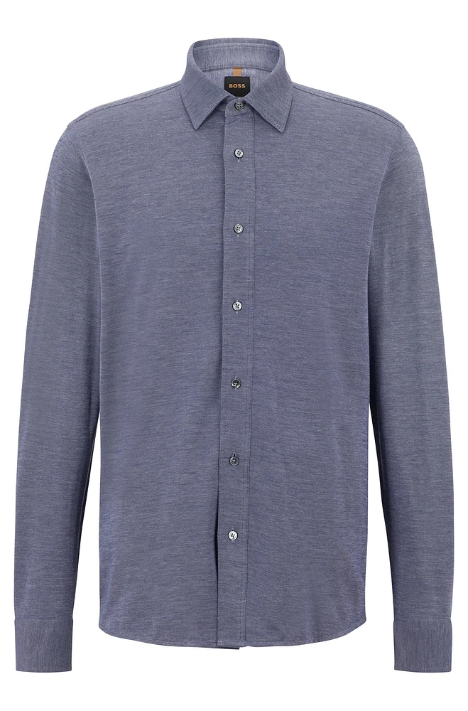 Relaxed-fit shirt Italian cotton-blend jersey