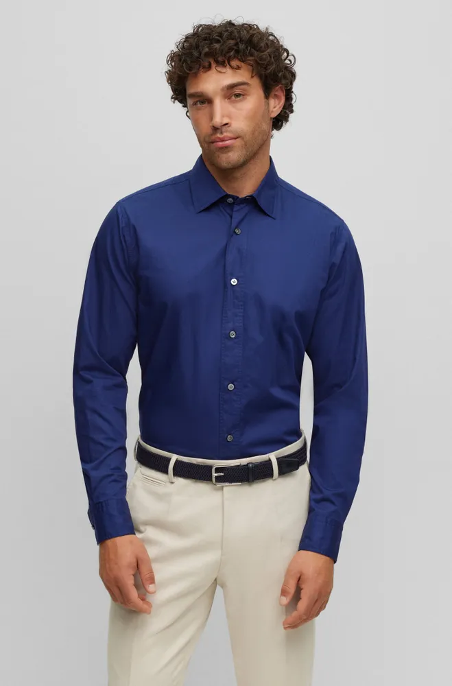 Camisa relaxed fit en satén italiano lavado