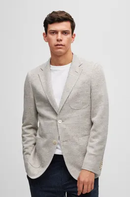 Slim-fit jacket a melange linen blend