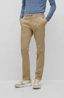 Slim-fit trousers printed stretch-cotton twill