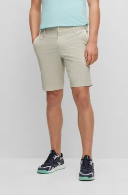 Slim-fit shorts printed stretch-cotton twill