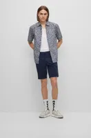 Slim-fit shorts printed stretch-cotton twill