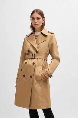 Regular-fit trench coat with buckled belt