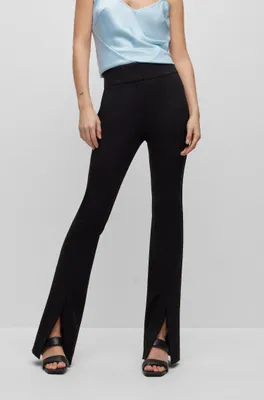 Slim-fit bootcut trousers stretch jersey