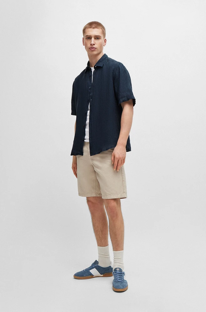 Regular-fit shirt linen canvas