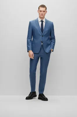 Slim-fit suit wool, silk and stretch