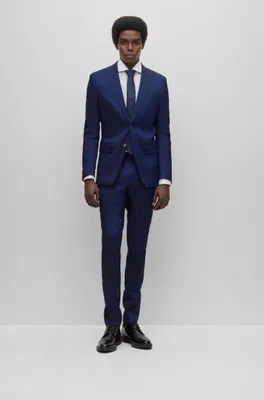 Slim-fit single-breasted suit a linen blend