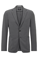 Slim-fit jacket micro-patterned performance-stretch cloth