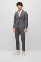 Slim-fit jacket micro-patterned performance-stretch cloth