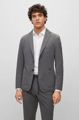 Slim-fit jacket micro-patterned performance-stretch cloth