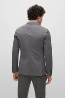 Slim-fit jacket micro-patterned performance-stretch cloth