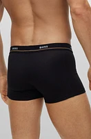 Five-pack of stretch-cotton trunks with logo waistbands