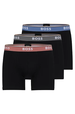 Three-pack of boxer briefs with logo waistbands