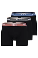 Three-pack of boxer briefs with logo waistbands