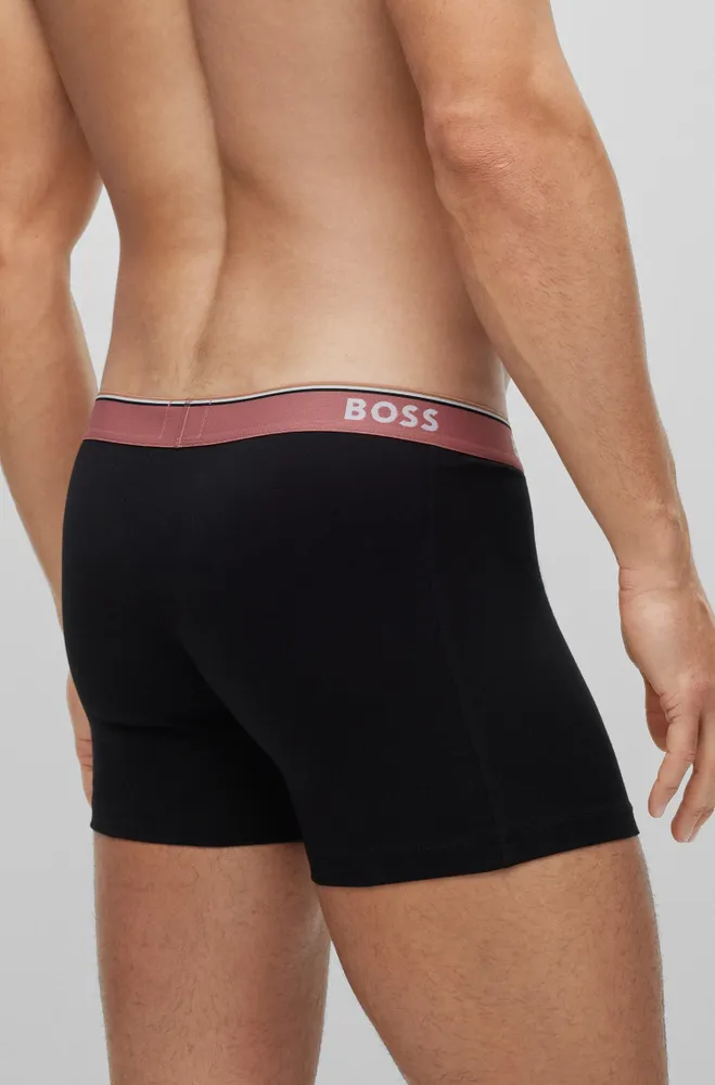 Three-pack of boxer briefs with logo waistbands