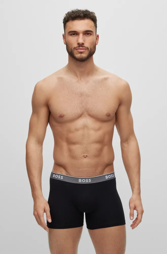 Three-pack of boxer briefs with logo waistbands