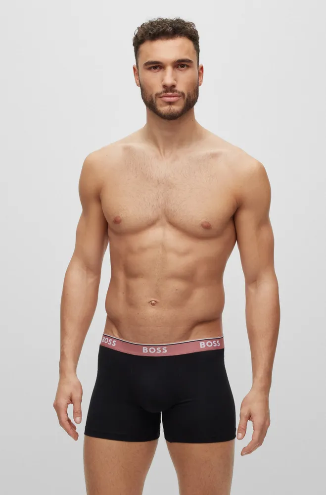 Three-pack of boxer briefs with logo waistbands