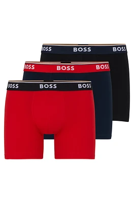 Three-pack of boxer briefs with logo waistbands