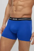 Three-pack of stretch-cotton boxer briefs with logos