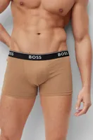 Three-pack of stretch-cotton trunks with logo waistbands