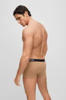 Three-pack of stretch-cotton trunks with logo waistbands