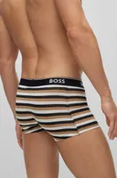 Three-pack of stretch-cotton trunks with logo waistbands