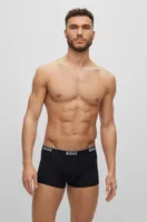 Three-pack of stretch-cotton trunks with logo waistbands