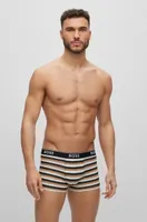 Three-pack of stretch-cotton trunks with logo waistbands