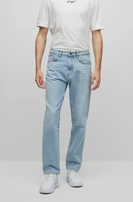 HUGO Regular-fit jeans dip-dyed rigid denim