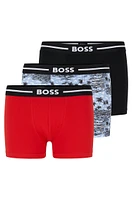 Three-pack of stretch-cotton trunks with logo waistbands