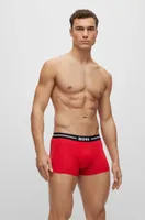 Three-pack of stretch-cotton trunks with logo waistbands