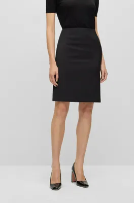 Slim-fit pencil skirt virgin wool