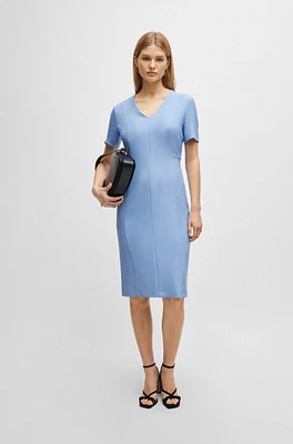 Slim-fit business dress in stretch fabric