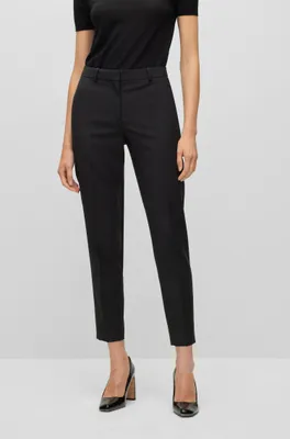Regular-fit cropped trousers wool