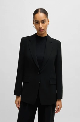 Regular-fit jacket crease-resistant crepe