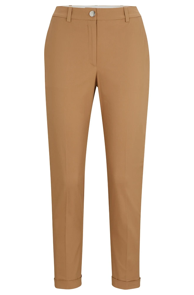 Regular-fit trousers stretch-cotton twill