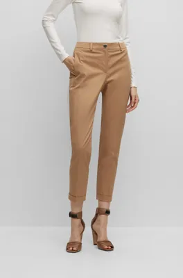Regular-fit trousers stretch-cotton twill
