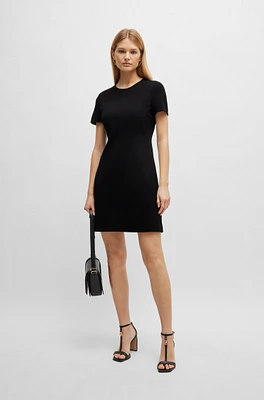 Slim-fit crew-neck dress stretch fabric