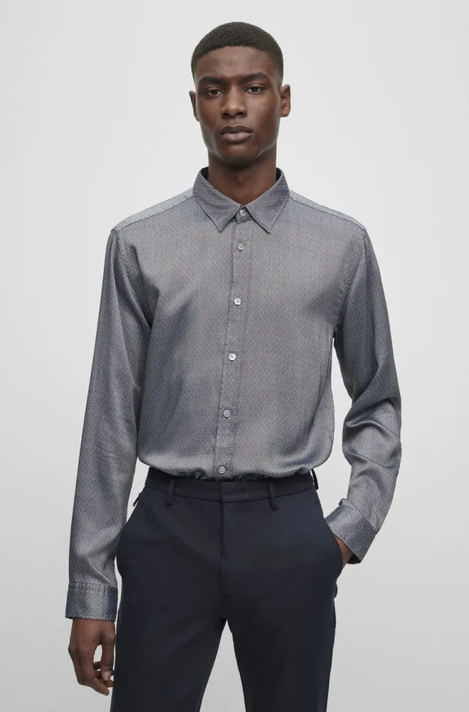 Slim-fit shirt Oxford-weave material